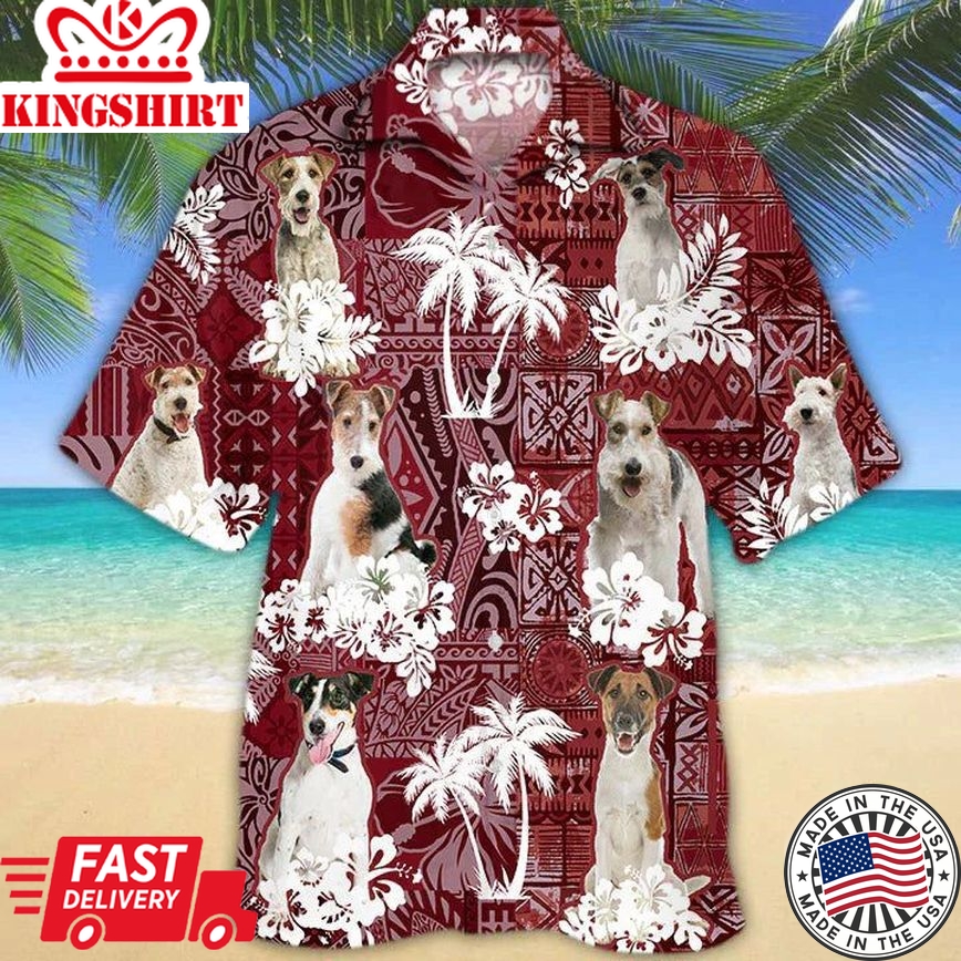 Fox Terrier Red Hawaiian Shirt, Gift For Dog Lover Shirts, Animal Summer Shirts