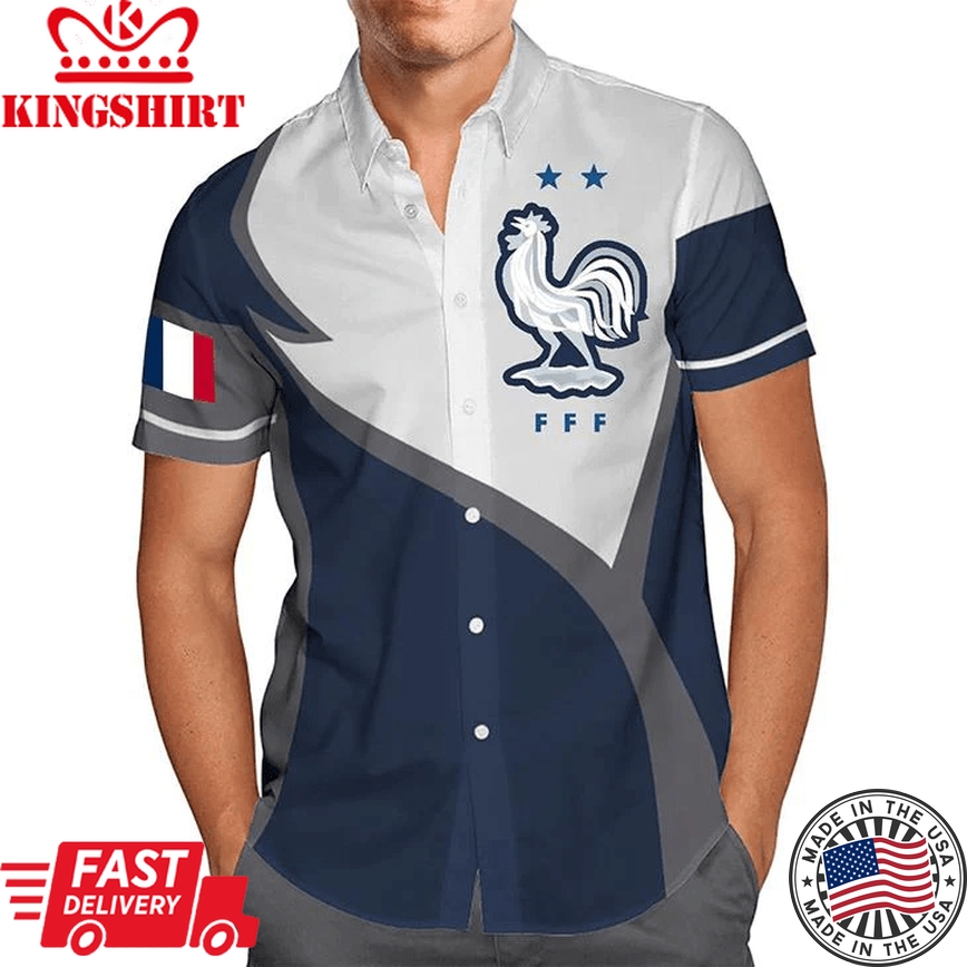 France Football Trendy Hawaiian Shirt For