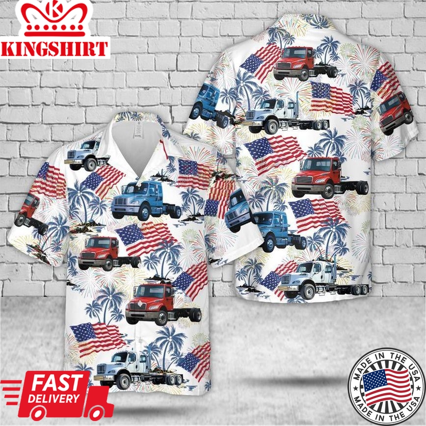 Freightliner Business Class M2 4Th Of July Trendy Hawaiian Shirt For Men