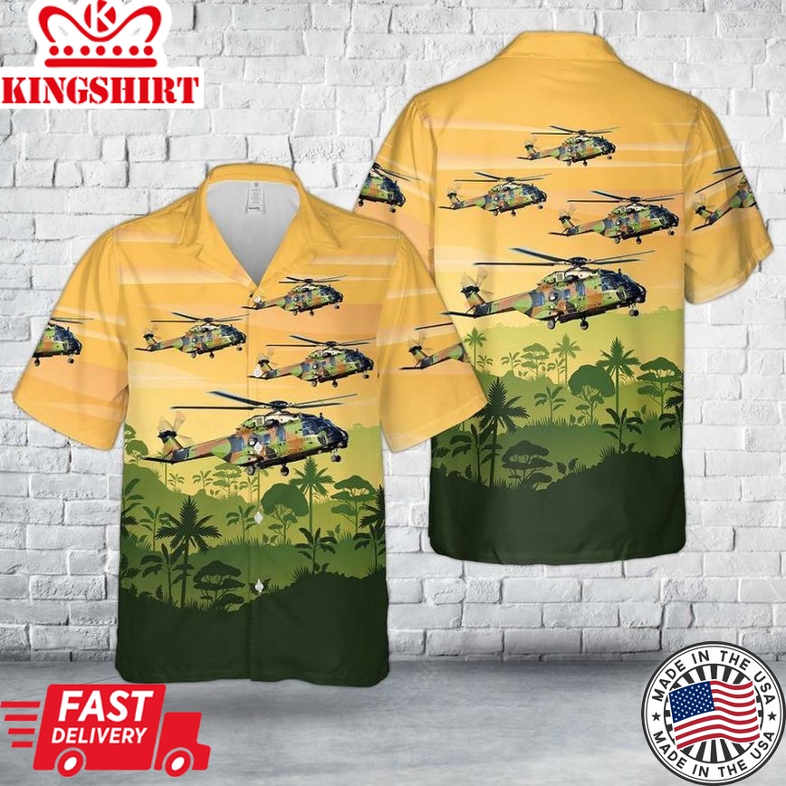 French Army Nhi Nh-90 Tth Caiman Trendy Hawaiian Shirt