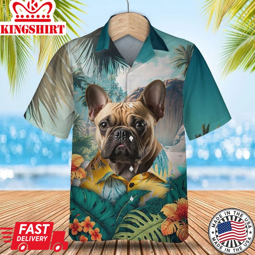 French Bulldog 3 - 3D Tropical Trendy Hawaiian Shirt