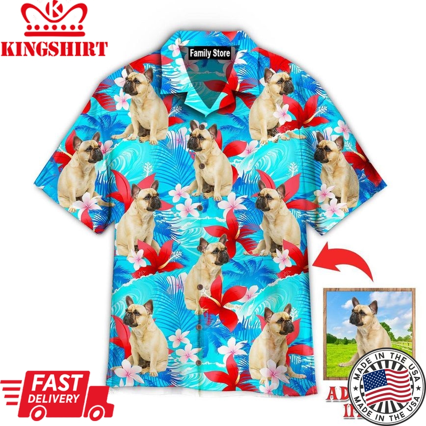 French Bulldog Happy With Summer Beach Custom Hawaiian Shirt