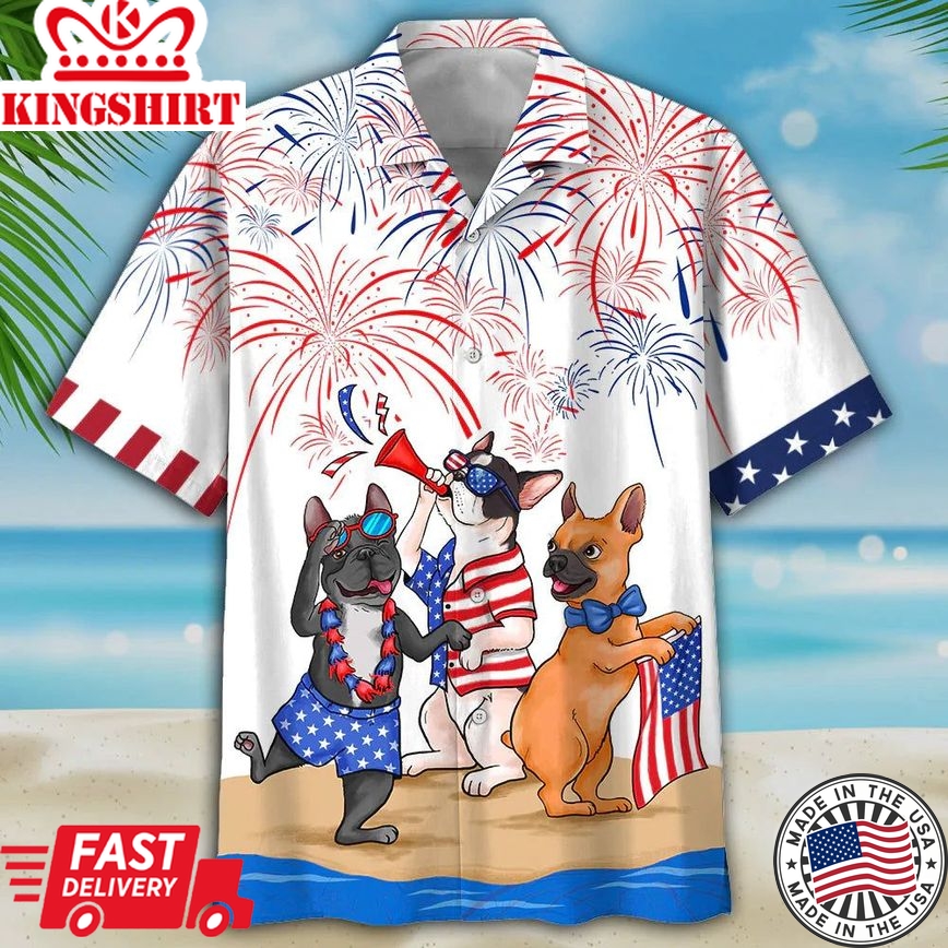 French Bulldog Hawaiian Shirt, Independence Is Coming, Usa Patriotic Hawaiian Shirt