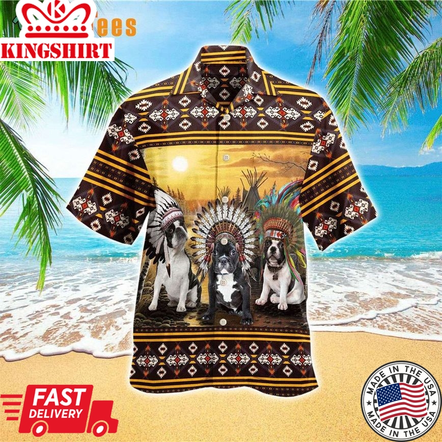 French Bulldog Native American, Dog Trendy Hawaiian Shirt Perfect Gifts For Your Loved Ones