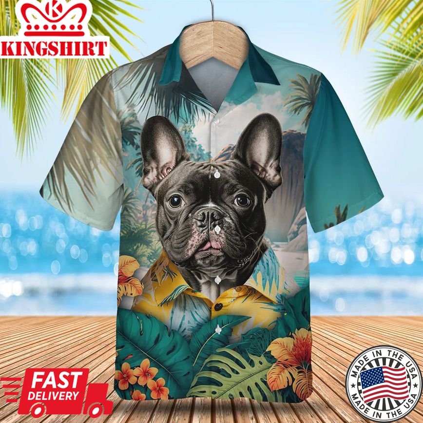 French Bulldog Tropic Oasis - Discover the Beauty of Hawaii with this Vibrant Shirt