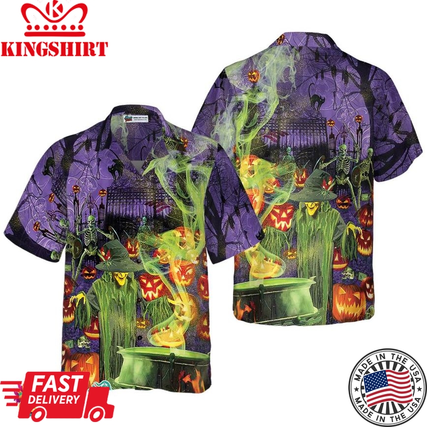 Fright Night Witch Hour Halloween Hawaiian Shirt