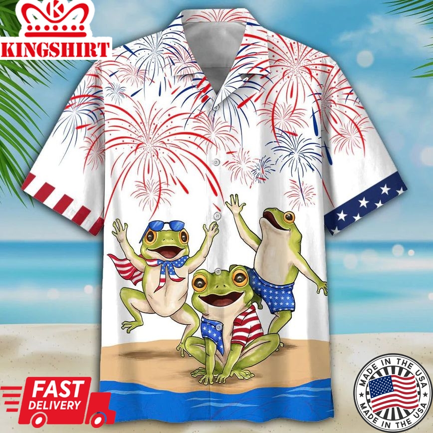 Frogs 4Th Of July Hawaiian Shirt - Independence Day Is Coming, Usa Patriotic Hawaiian Shirt