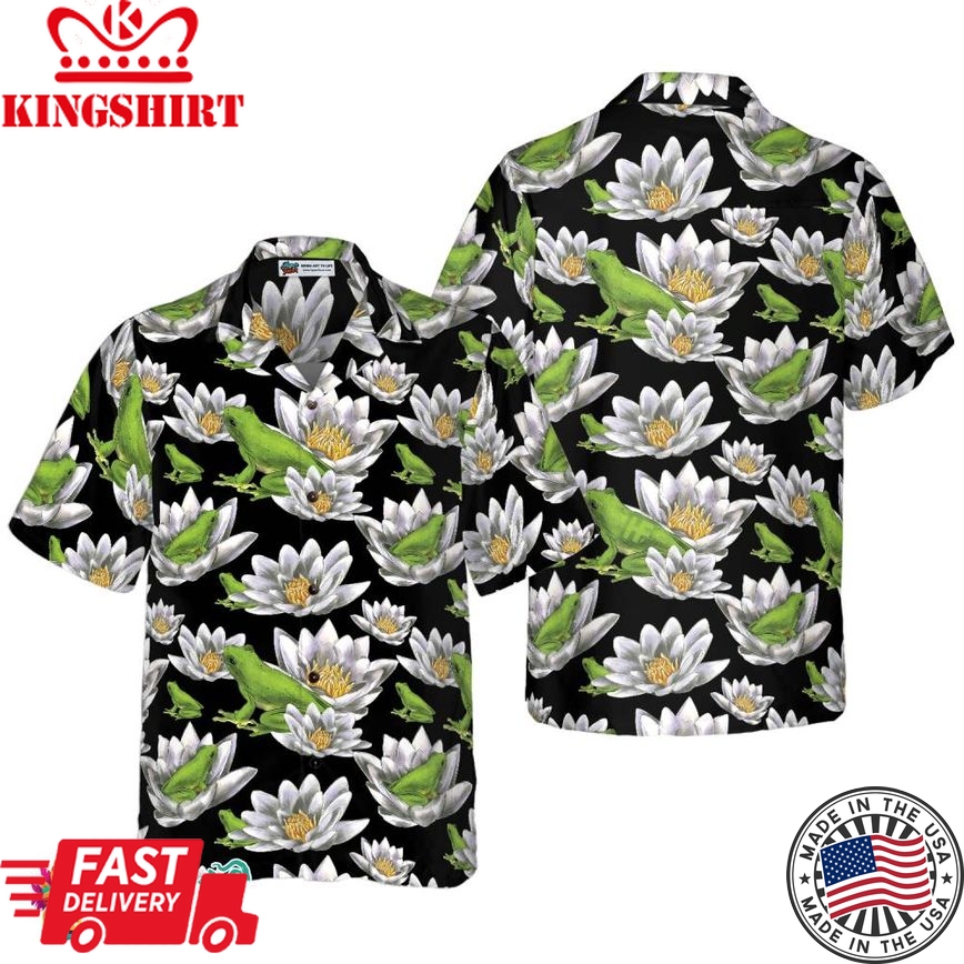 Frogs With Water Lilies Hawaiian Shirt