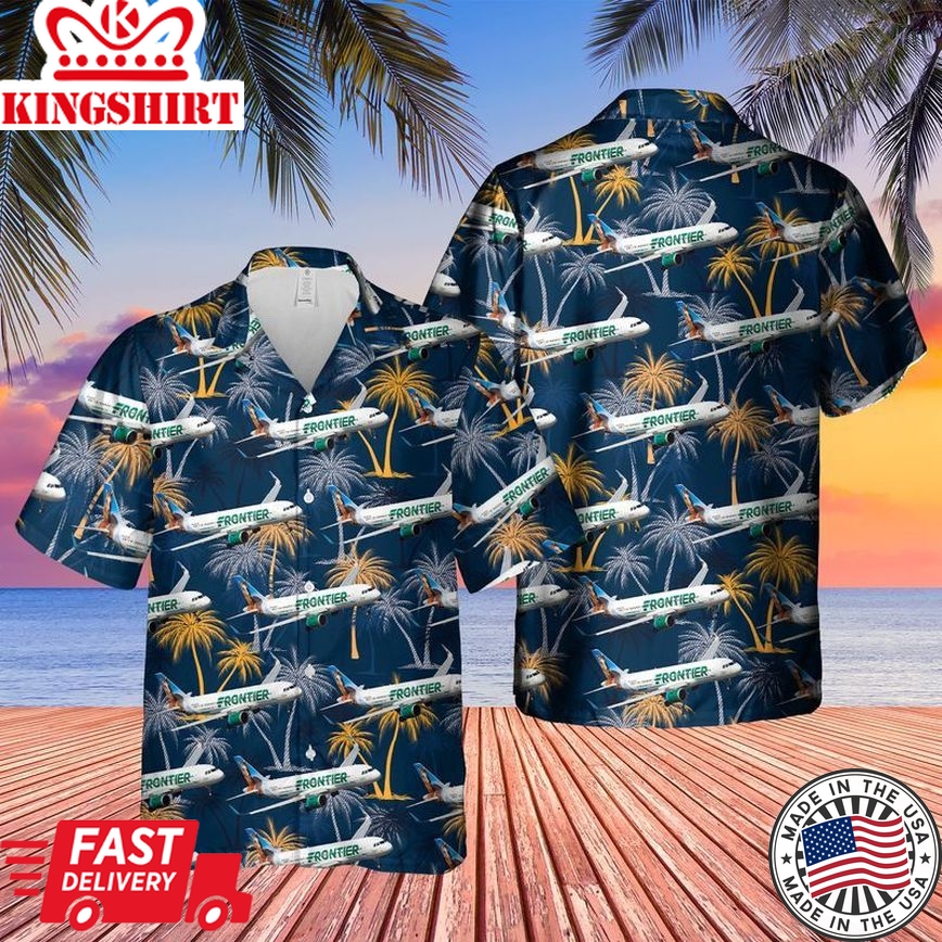 Frontier Airlines Airbus -251N Trendy Hawaiian Shirt