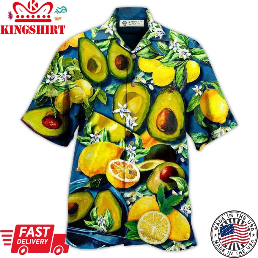 Fruit Avocado Lemon Summer Time Hawaiian Shirt