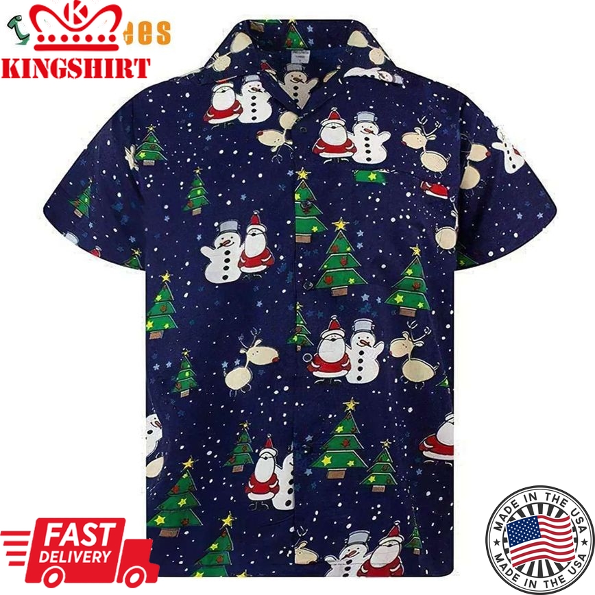 Funky Santa And Snowman, Christmas Santa Trendy Hawaiian Shirt Perfect Gifts For Your Loved Ones