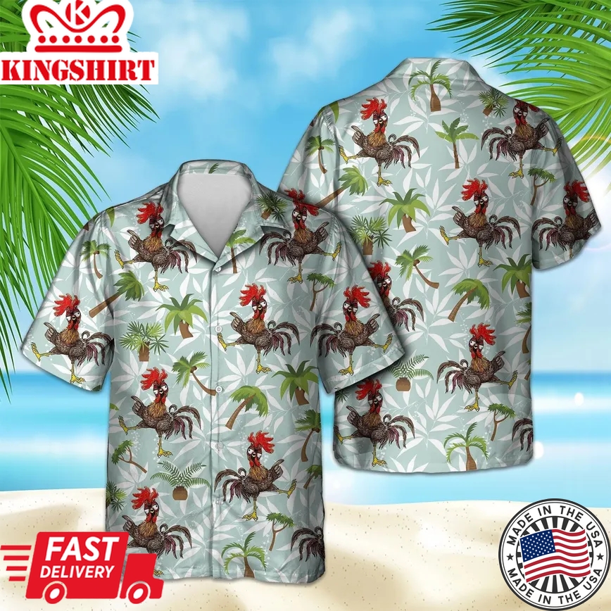 Funny Chicken Trendy Hawaiian Shirt, Chicken Lover Trendy Hawaiian Shirt For Summer Gifts