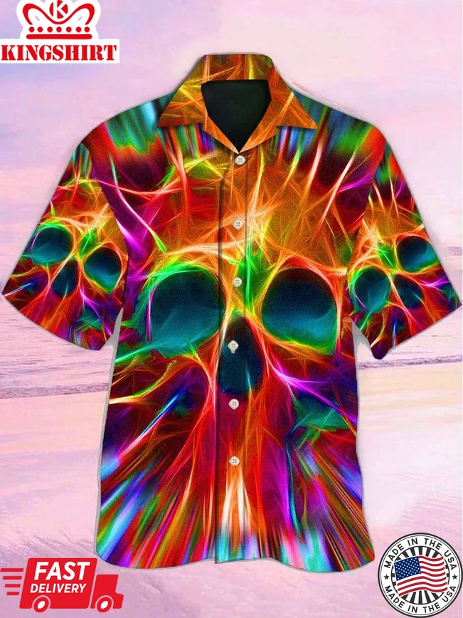 Funny Colorful Skull Hawaiian Shirts