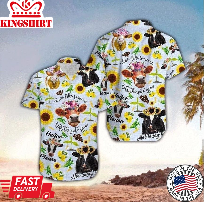 Funny Cow Farmer Hawaiian Shirt