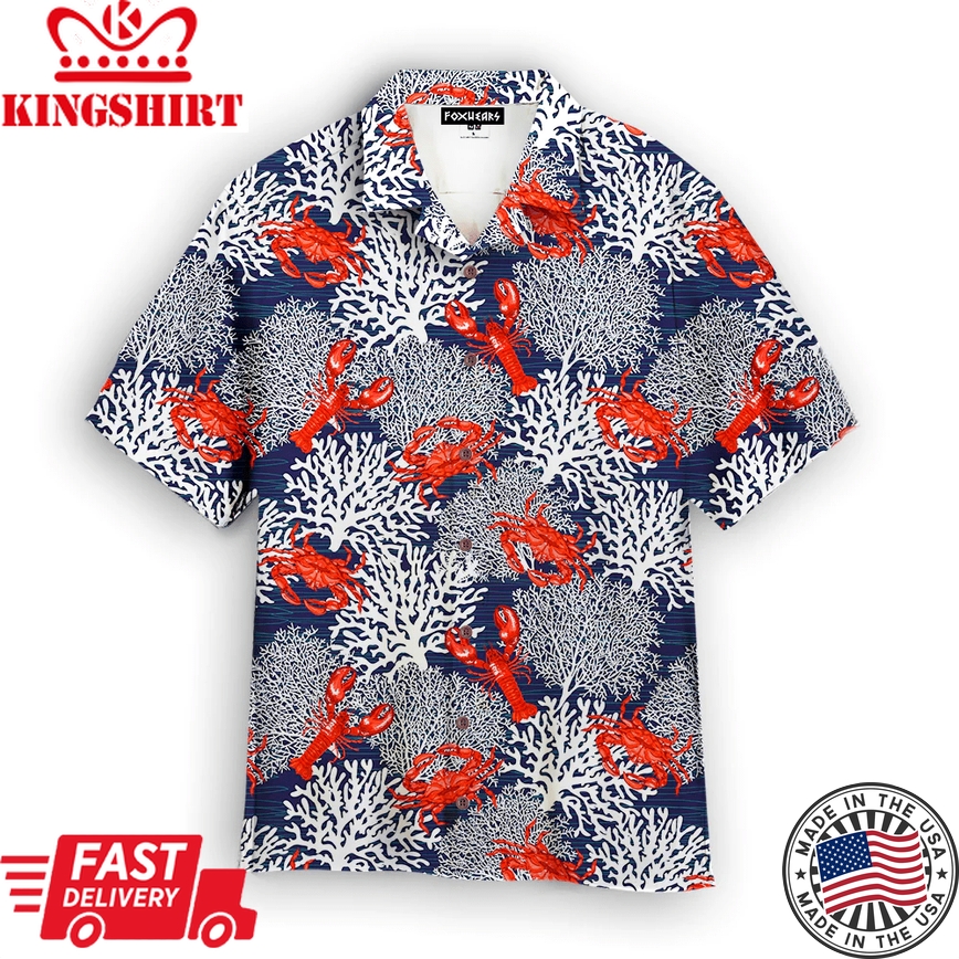 Funny Crabs And Lobsters Summer Trendy Hawaiian Shirt For Aloha Shirt