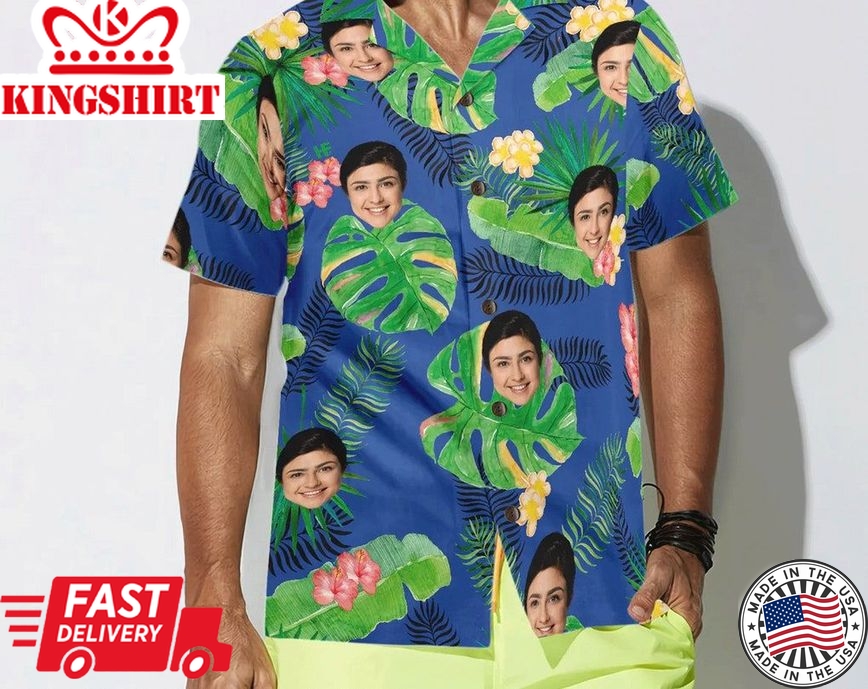 Funny Custom Face Custom Trendy Hawaiian Shirt, Beach Party Matching Shirt For Men/Women, Tropical Beach Shirt Button Down Shirt, Aloha Shirt Funny