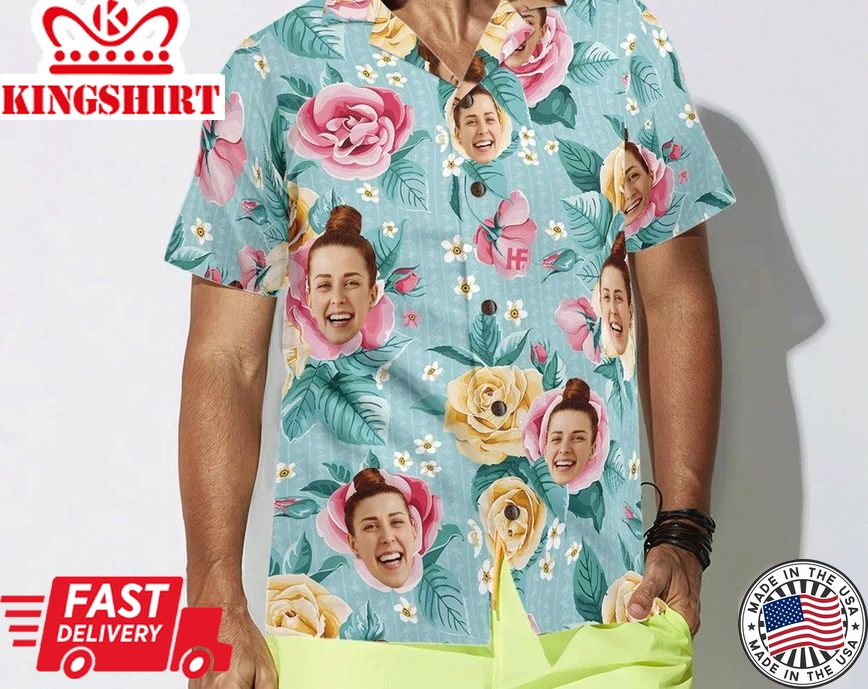 Funny Custom Face Custom Trendy Hawaiian Shirt, Shirt For Couples, Hawaii Shirt Party Summer, Tropical Beach Shirt Button Down Shirt.