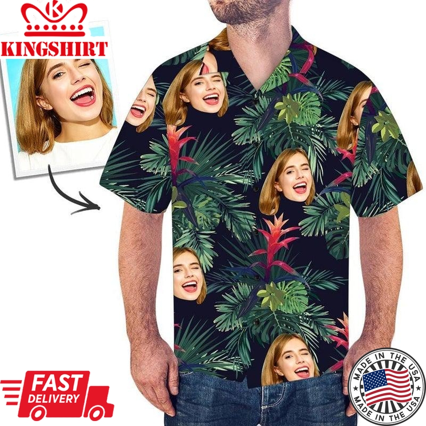 Funny Custom Face Gift For Him Custom Hawaiian Shirt