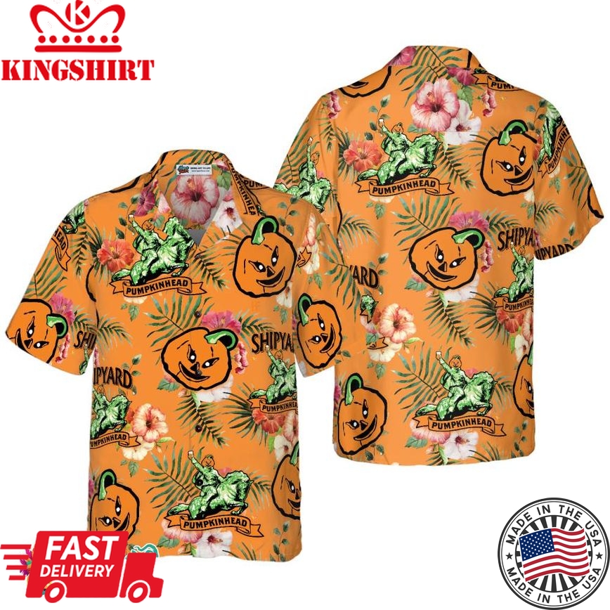 Funny Custom Shipyard Pumkinhead Logo Hawaiian Shirt