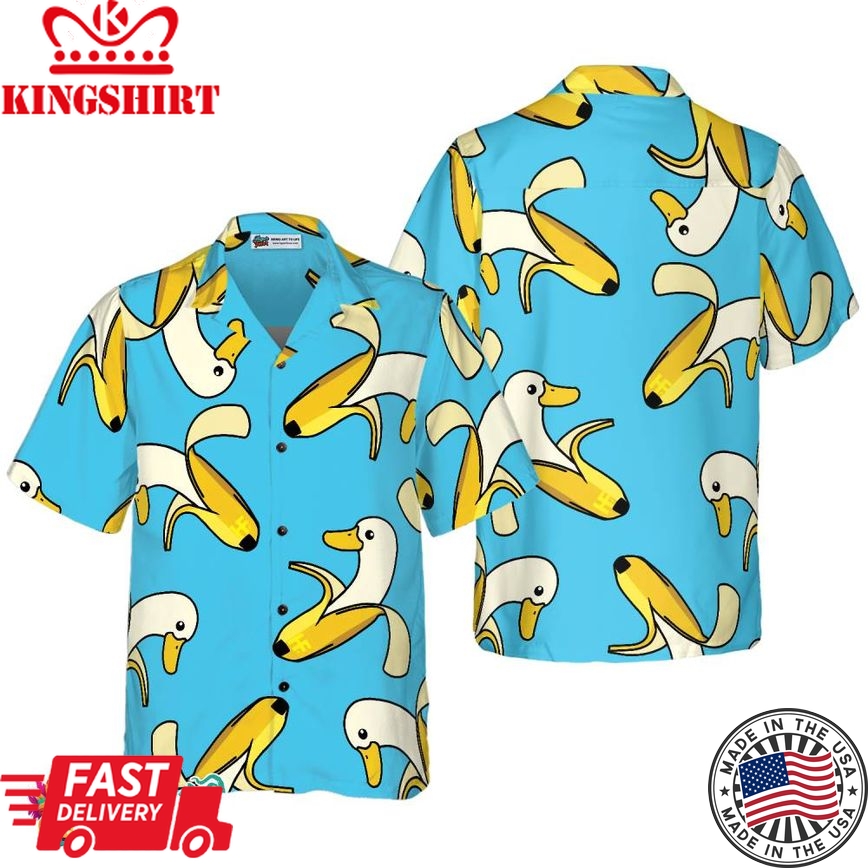 Funny Cute Banana Duck Hawaiian Shirt