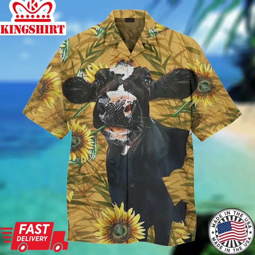 Funny Dairy Cow Trendy Hawaiian Shirt, Cow Trendy Hawaiian Shirt For Summer Gifts