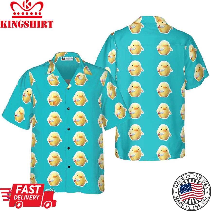 Funny Duck With Knife Hawaiian Shirt