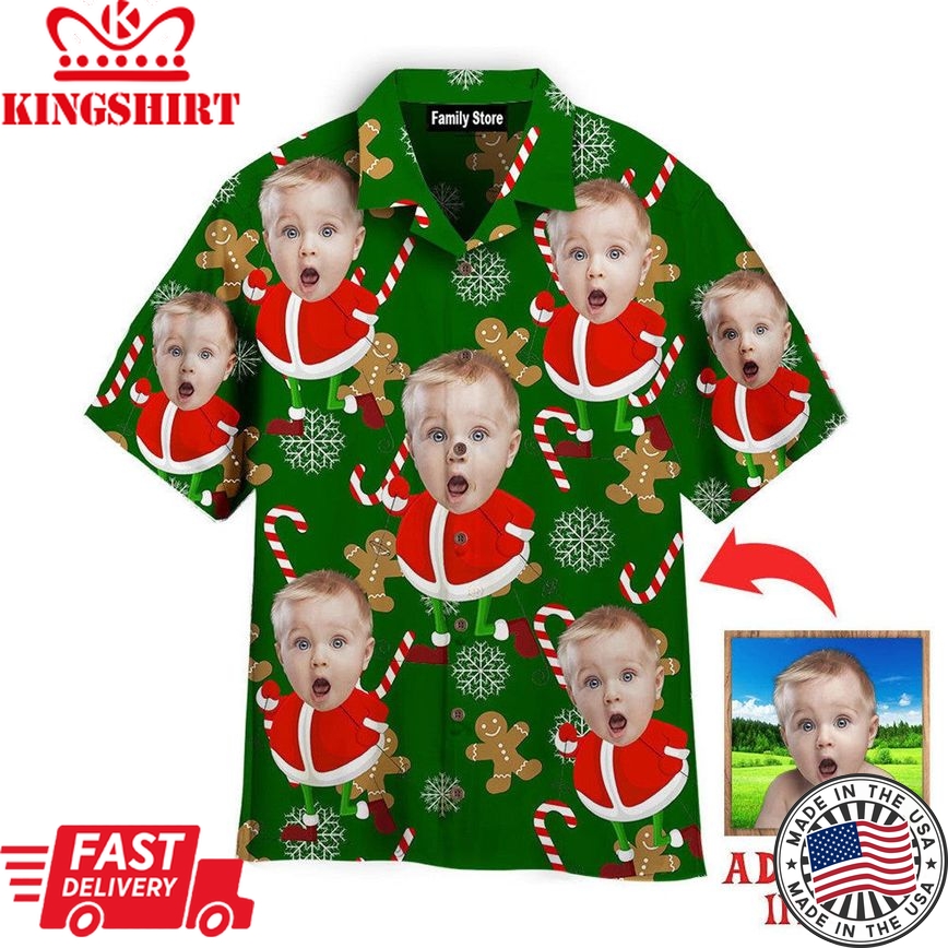 Funny Face Santa Merry Christmas Custom Hawaiian Shirt