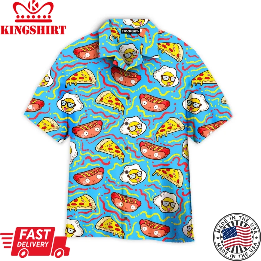 Funny Food Pattern Trendy Hawaiian Shirt For Aloha Shirt