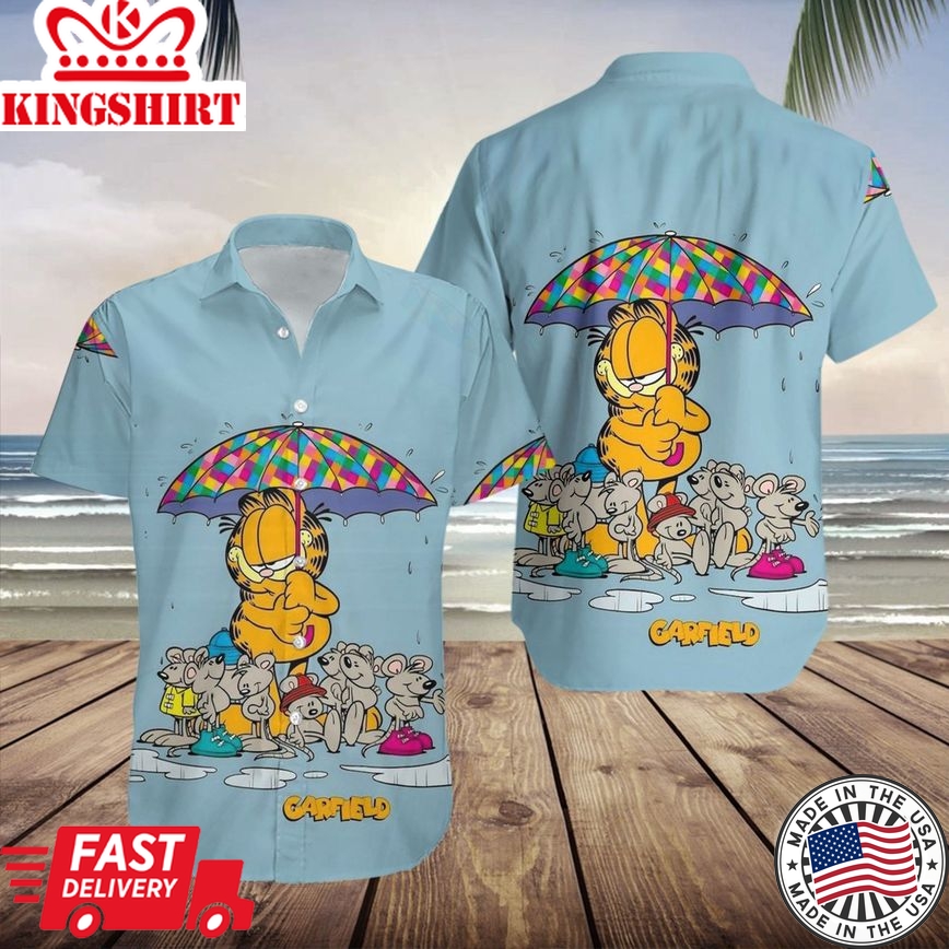 Funny Garfield Cat Trendy Hawaiian Shirt