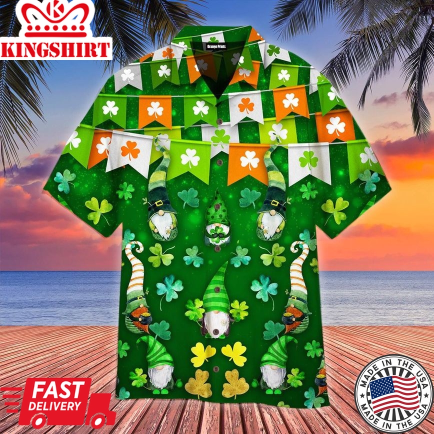 Funny Gnome Happy Saint Patrick Day Trendy Hawaiian Shirt For