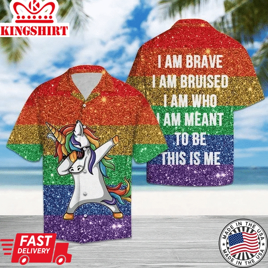 Funny Lgbt Hawaiian Shirt, Cute Unicorn Dancing Lgbt Pattern Hawaiian Shirt