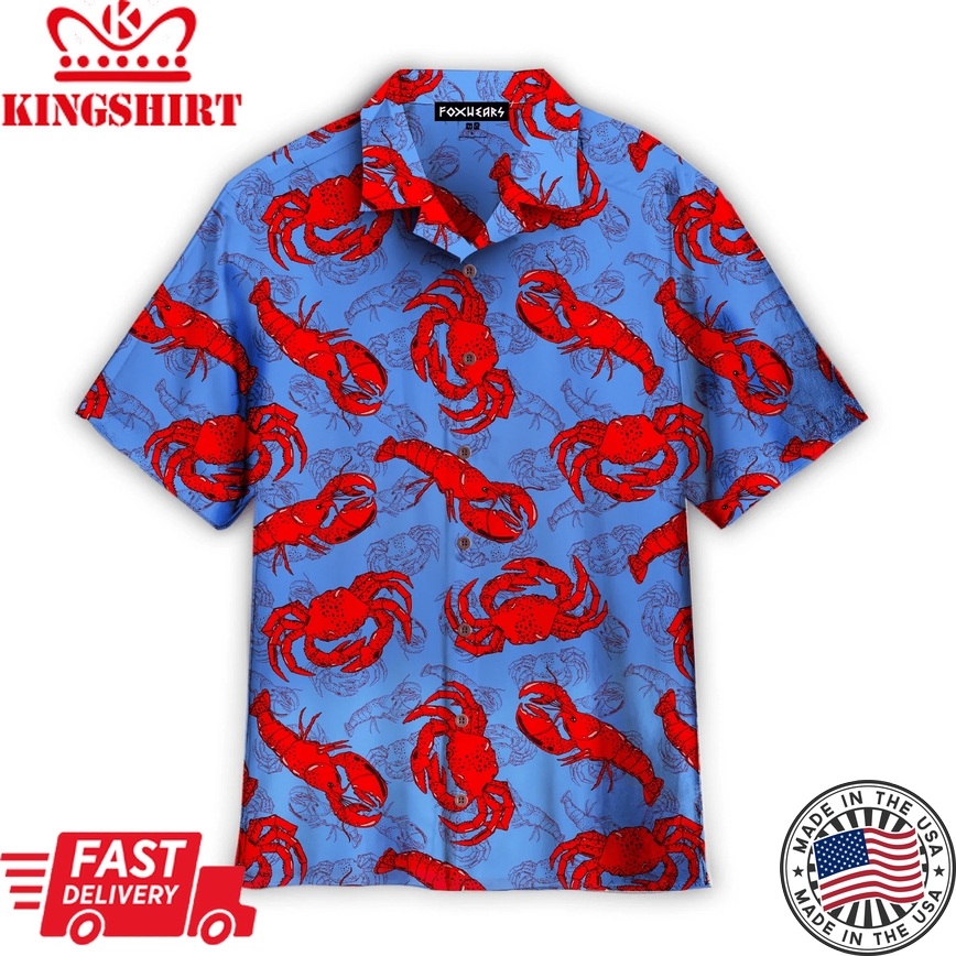 Funny Lobster And Crab Trendy Hawaiian Shirt For Aloha Shirt