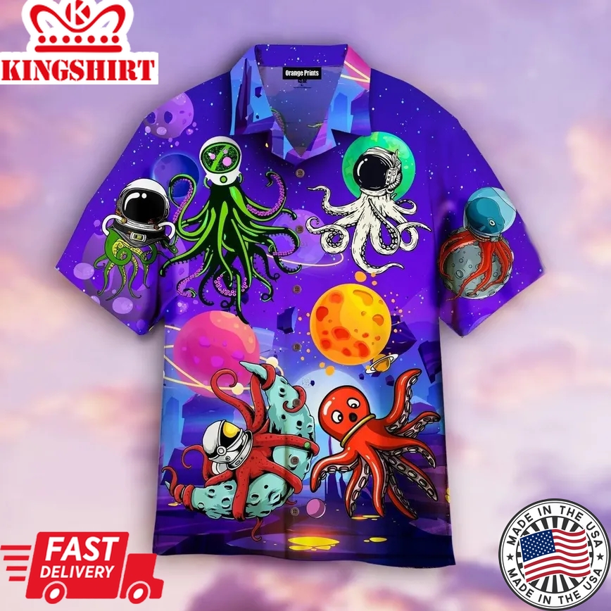 Funny Octopus Space Trendy Hawaiian Shirt For