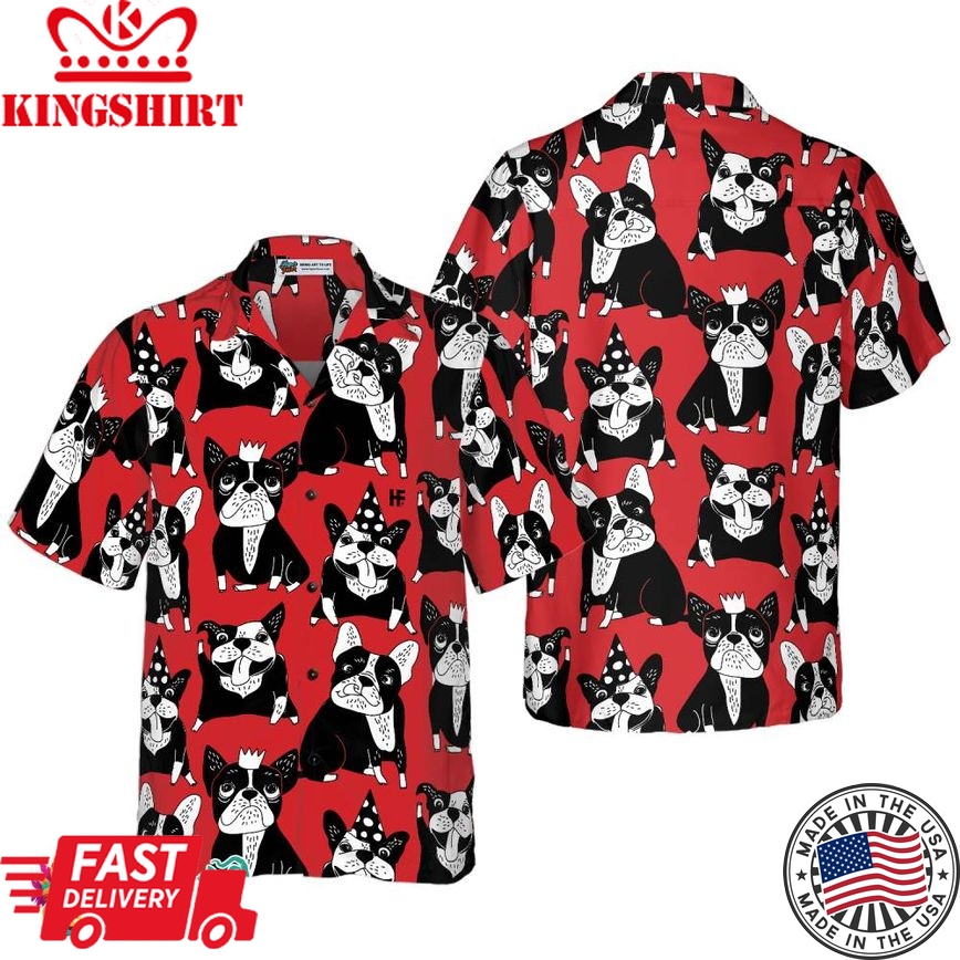 Funny Red French Bulldog Hawaiian Shirt