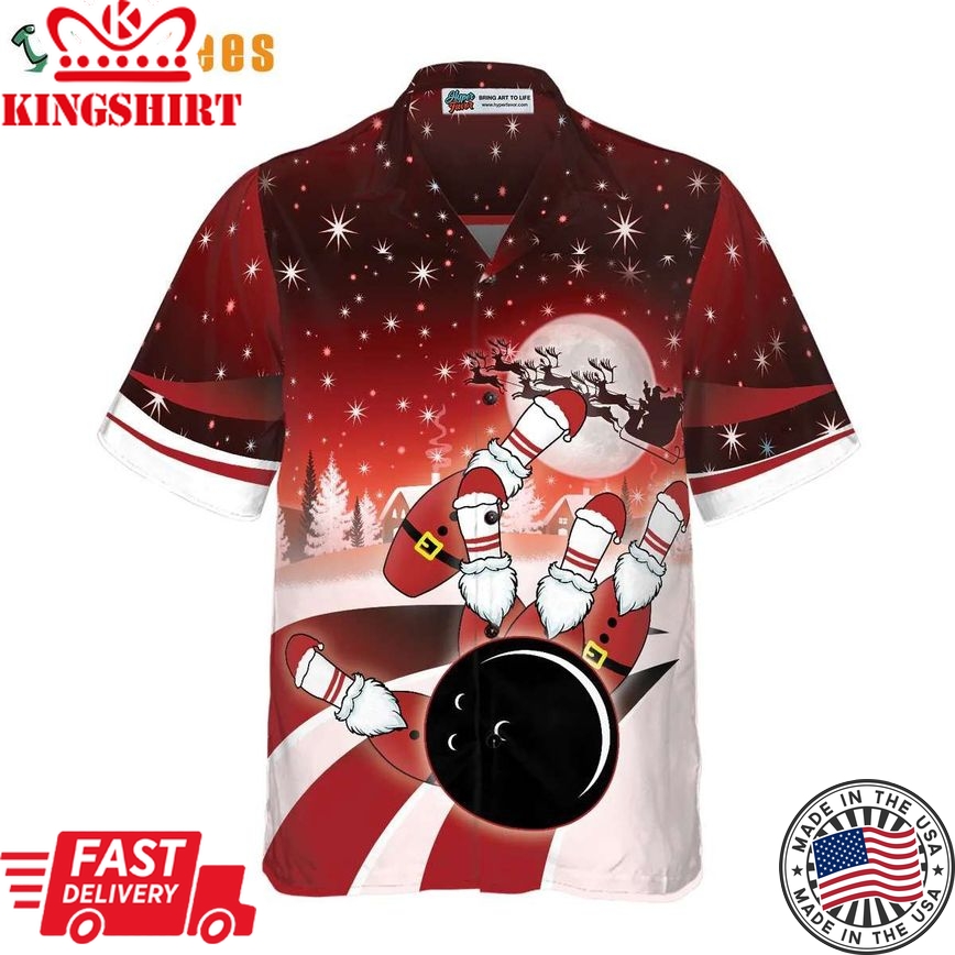 Funny Santa Bowling, Santa Trendy Hawaiian Shirt Perfect Gifts For Your Loved Ones