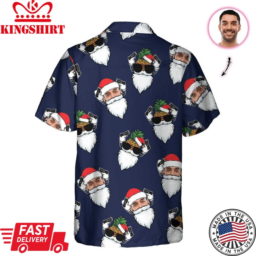 Funny Santa Claus Face Custom Hawaiian Shirt