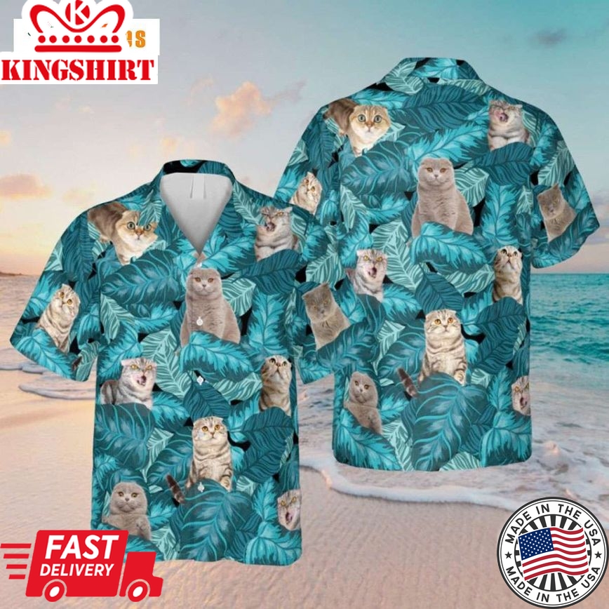 Funny Scottish Fold Cat Trendy Hawaiian Shirt Perfect Gifts For Your Loved Ones