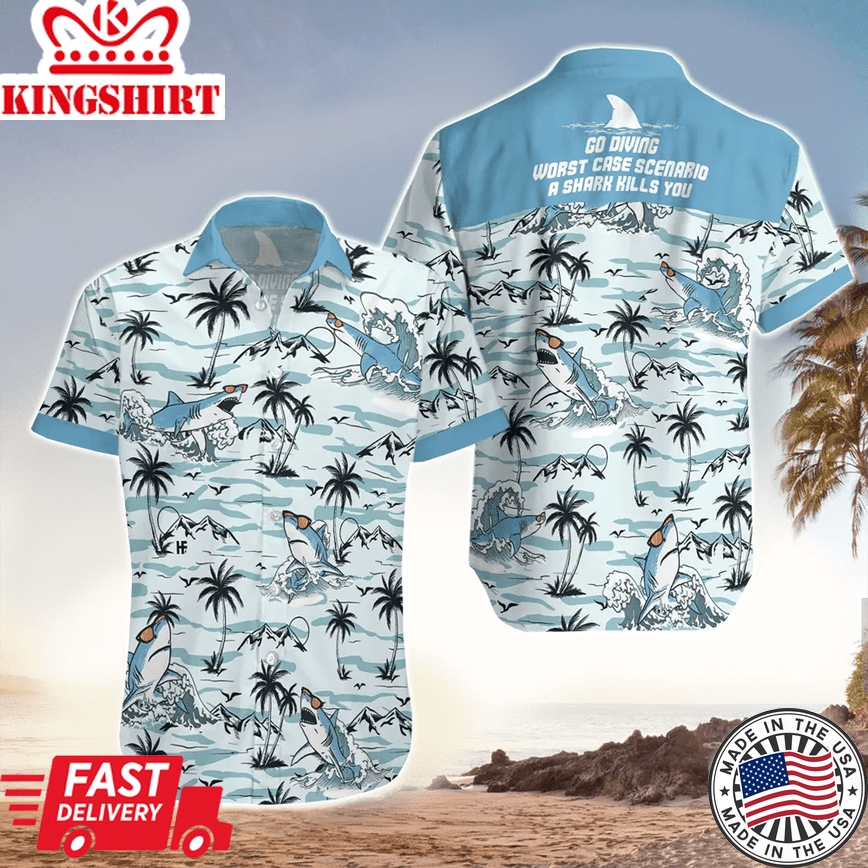 Funny Shark Trendy Hawaiian Shirt, Aloha Shirt For Shark Lover