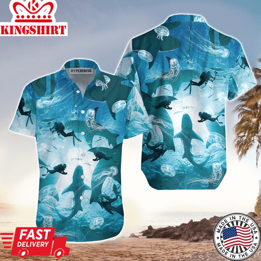 Funny Shark Trendy Hawaiian Shirt, Shark Lover Hawaiian For