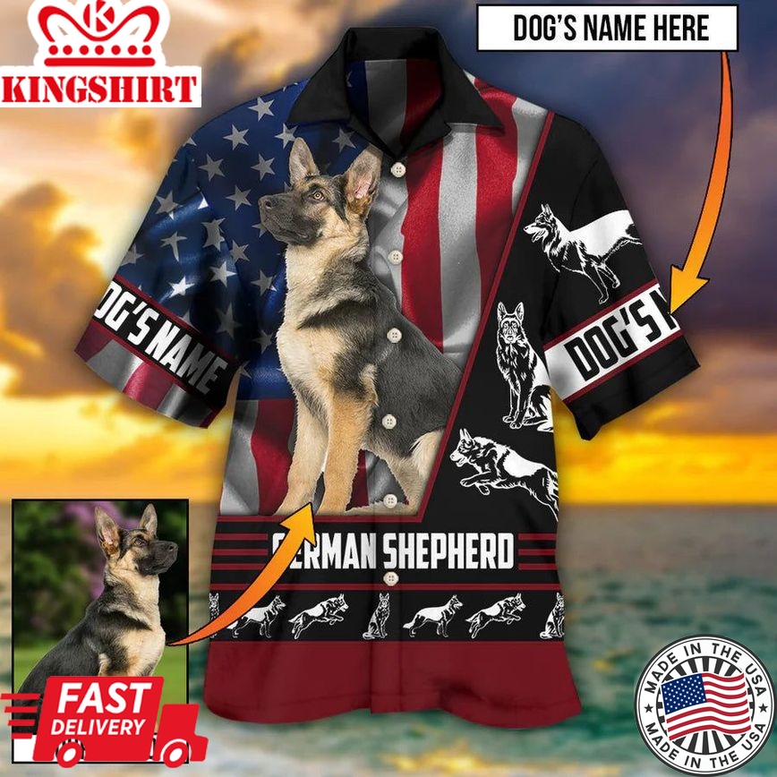 Furry Friend Paradise: German Shepherd Personalized Hawaiian Shirt