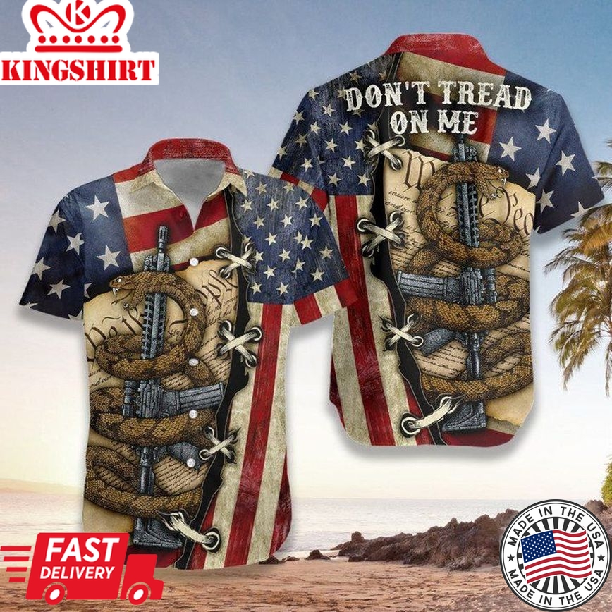 G.A.D.S.D.En Snake American Flag Trendy Hawaiian Shirt Summer Gifts