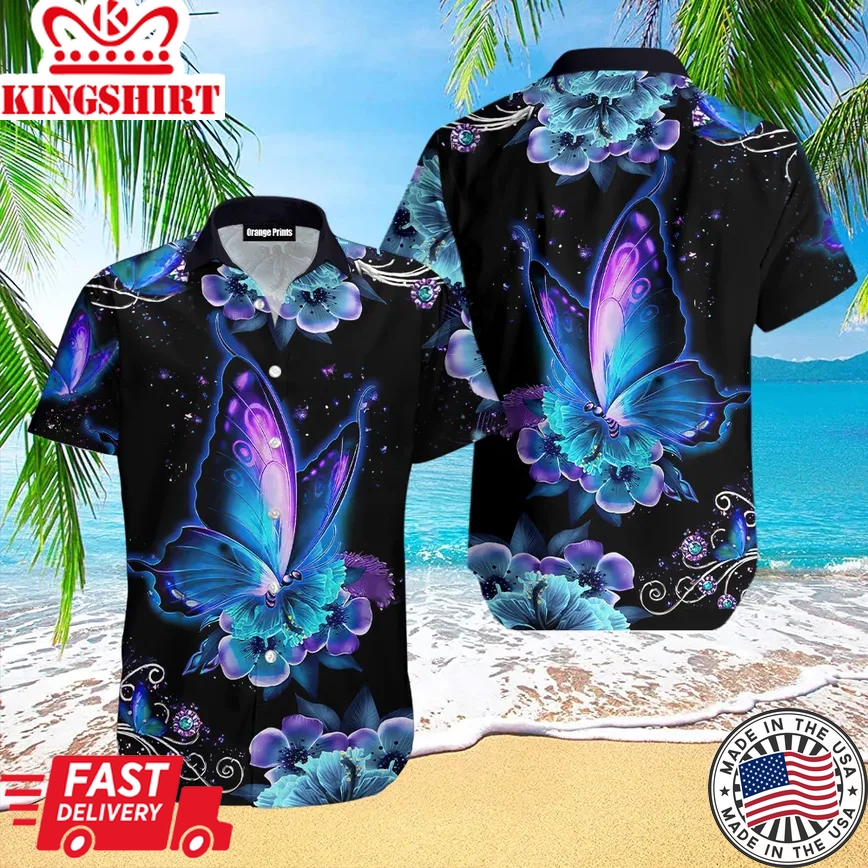 Galaxy Butterfly Trendy Hawaiian Shirt For