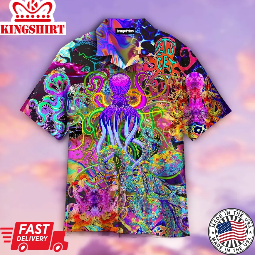 Galaxy Octopus Trippy Trendy Hawaiian Shirt For