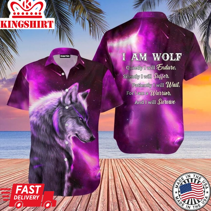 Galaxy Wolf Trendy Hawaiian Shirt