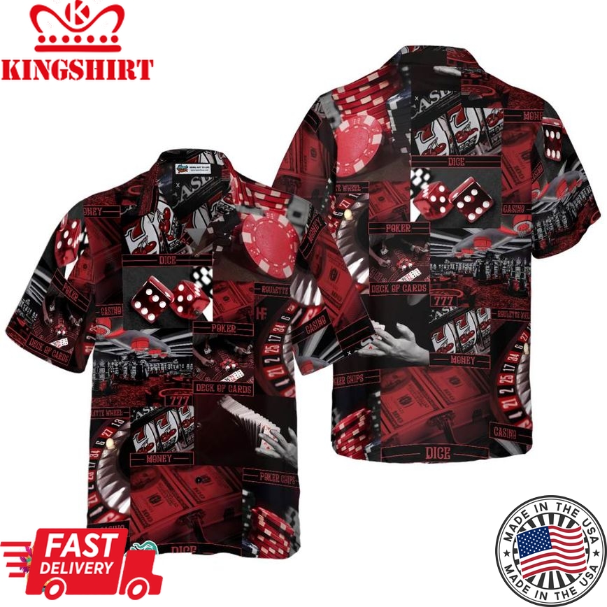 Gambling Pattern Hawaiian Shirt