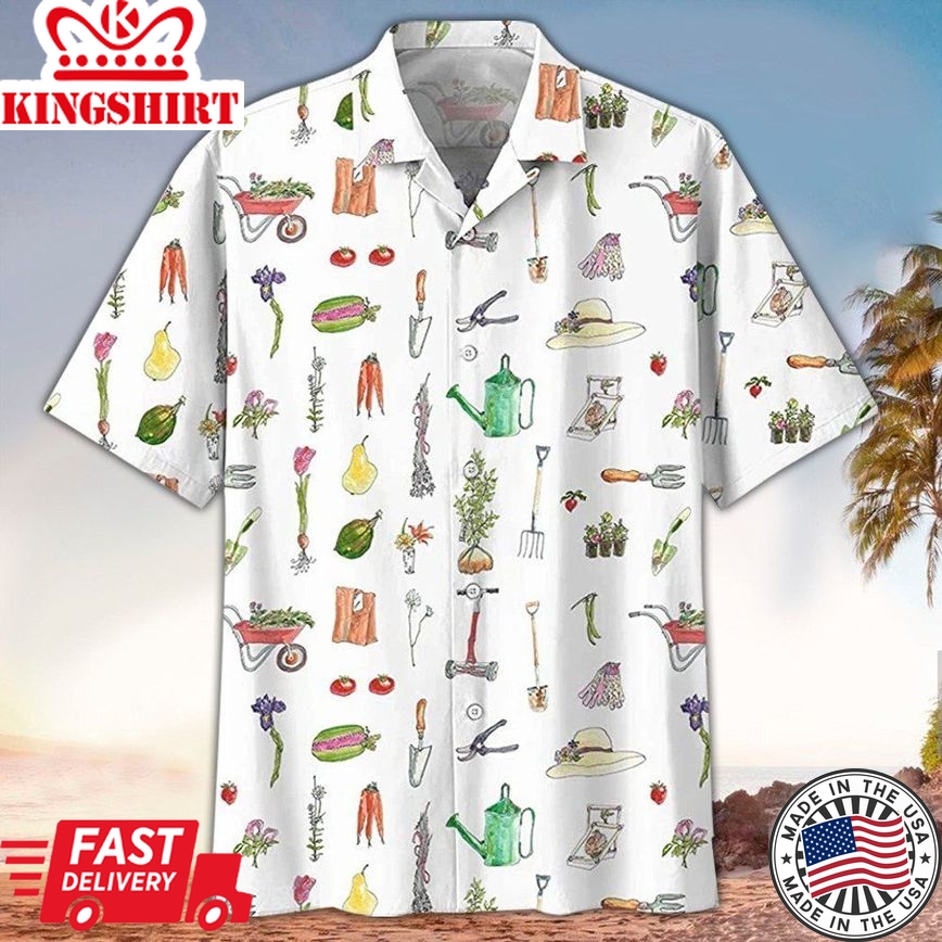 Gardening Hawaii Shirt Gardening Tools For Gardener White Aloha Shirt Gardening Shirt