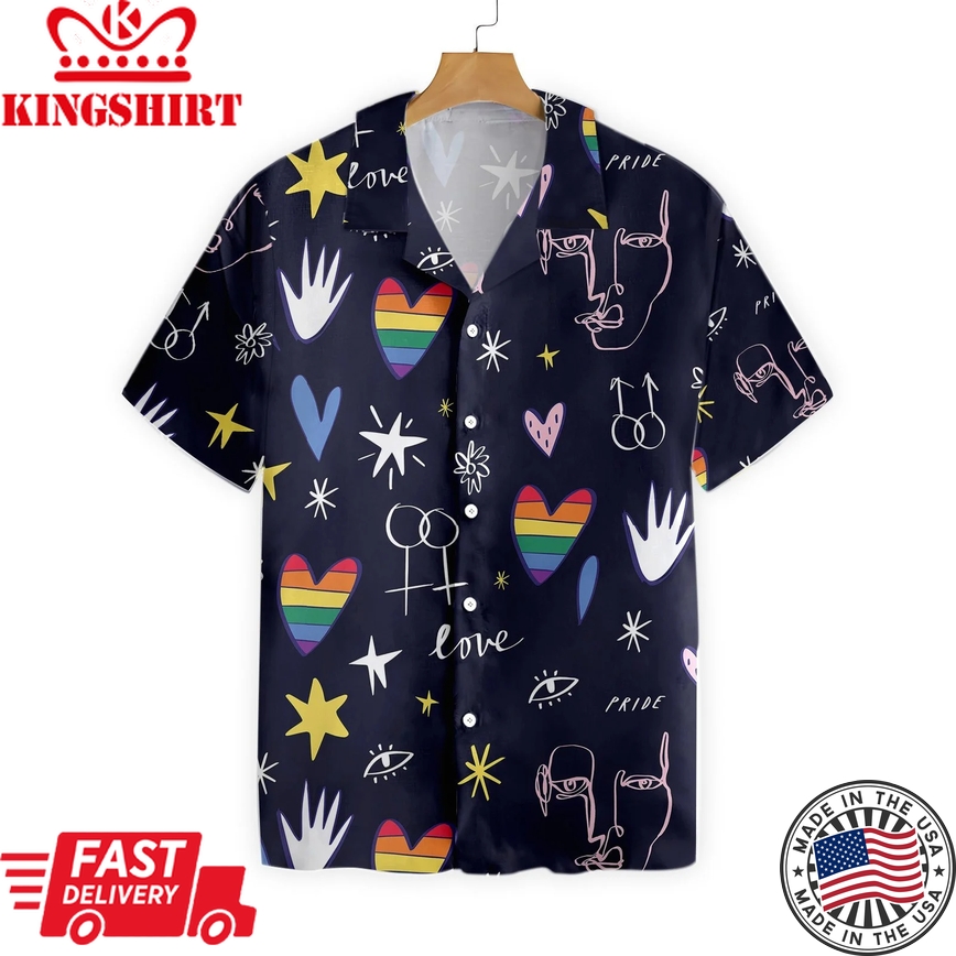 Gay Pride 3D Shirt, Love Is Love Happy Lgbt Hawaiian Shirt