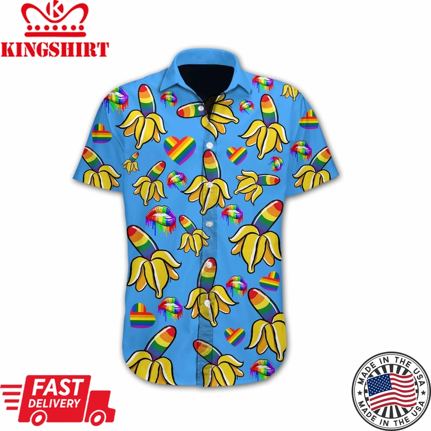 Gay Pride Gift Hawaiian Shirt, Banana Design Hawaiian Shirt