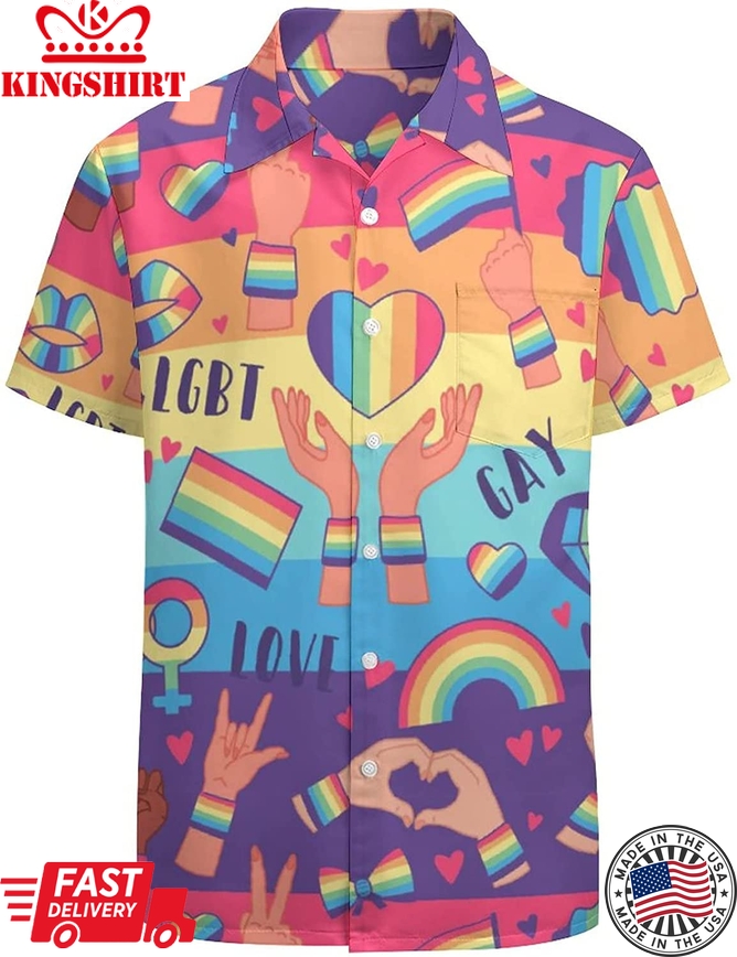 Gay Pride Hawaiian Shirt, Gay Hawaiian Shirt, Gift For Gay Man