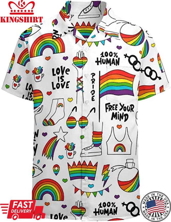 Gay Pride Hawaiian Shirt, Love Is Love Hawaii Shirt